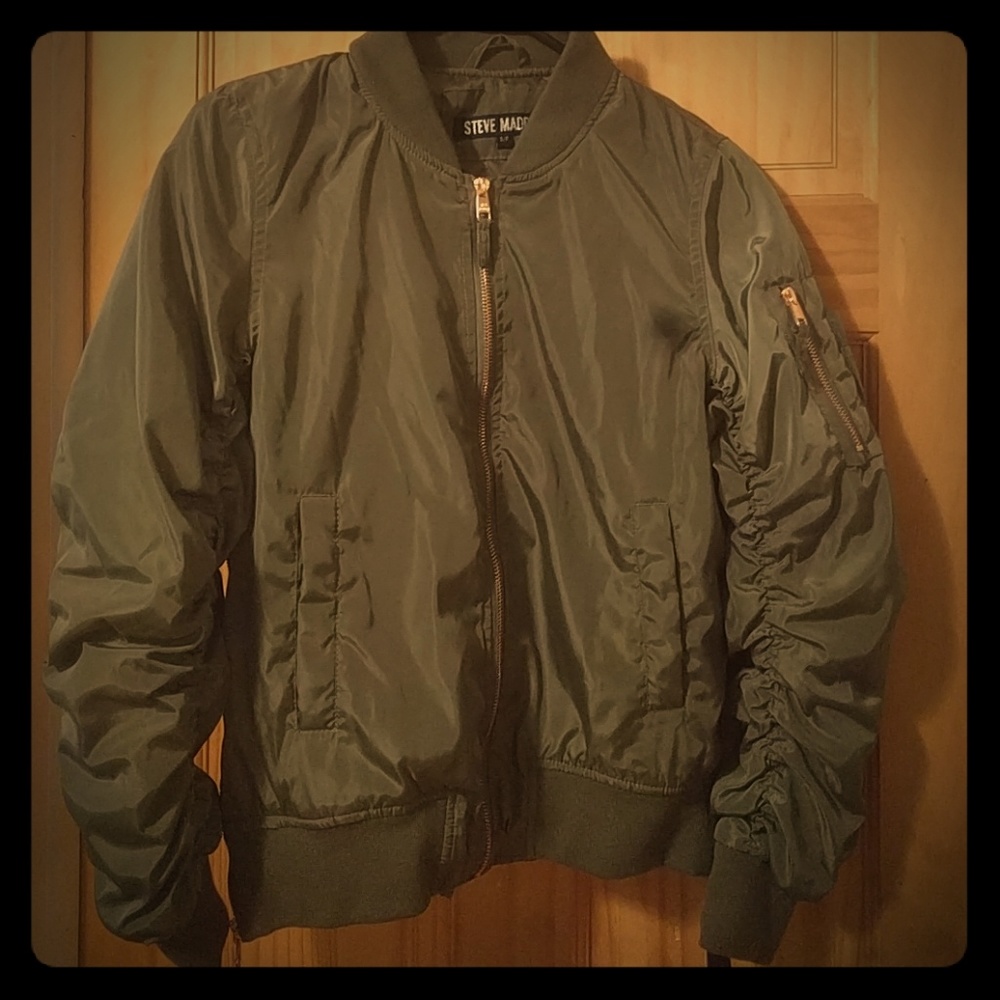 Steve madden bomber jacket light olive S